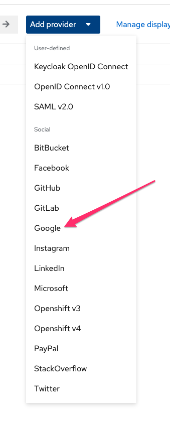 Keycloak Google federate